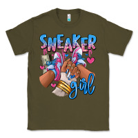 Army Green Sneaker girl afro woman Classic Tee - RanaPortraitStore
