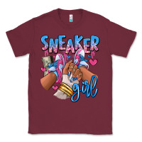 Burgundy Sneaker girl afro woman Classic Tee - RanaPortraitStore