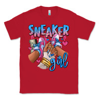 Red Sneaker girl afro woman Classic Tee - RanaPortraitStore