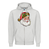 Dove Grey Santa Claus With Snow Zipper Hoodie - RanaPortraitStore
