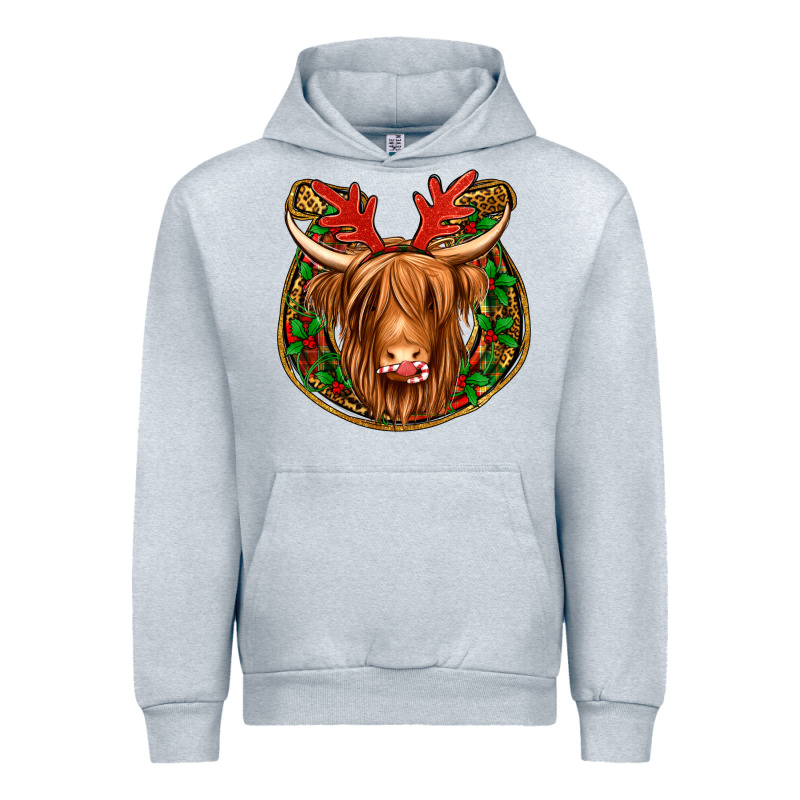 Christmas Highland Cow Mistletoe Christmas Urban Hoodie by Jasminsmagicworld | Teevron