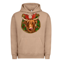 Pigment Burro christmas highland cow mistletoe Christmas Urban Hoodie - Jasminsmagicworld