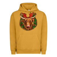 Pigment Peanut Butter christmas highland cow mistletoe Christmas Urban Hoodie - Jasminsmagicworld