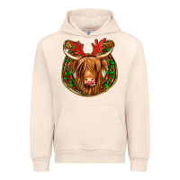 Sandshell christmas highland cow mistletoe Christmas Urban Hoodie - Jasminsmagicworld