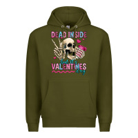 Army Green dead inside but it's valentines day Premium Hoodie - Jasminsmagicworld