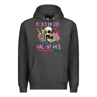 Charcoal Heather dead inside but it's valentines day Premium Hoodie - Jasminsmagicworld