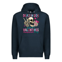 Navy dead inside but it's valentines day Premium Hoodie - Jasminsmagicworld