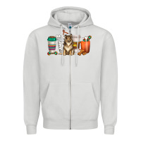 Dove Grey collie dog coffee cups Zipper Hoodie - texasbilliewilder