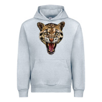 Heather Grey ocelot head Urban Hoodie - LillyAllenDesigns