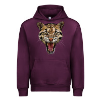 Mauve Wine ocelot head Urban Hoodie - LillyAllenDesigns