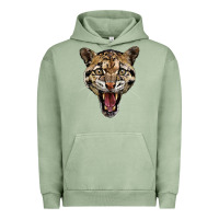 Pigment Oil Green ocelot head Urban Hoodie - LillyAllenDesigns