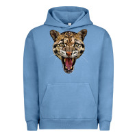 Pigment Pebble Blue ocelot head Urban Hoodie - LillyAllenDesigns