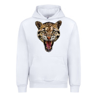 White ocelot head Urban Hoodie - LillyAllenDesigns
