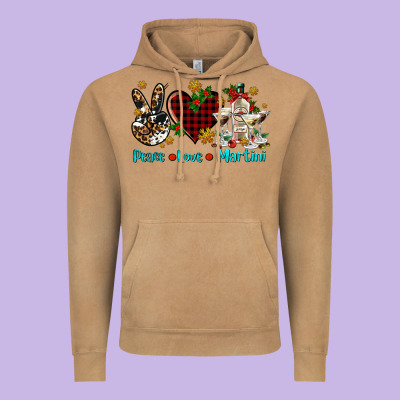 Peace Love Martini Vintage Hoodie Designed By Adodesignshop