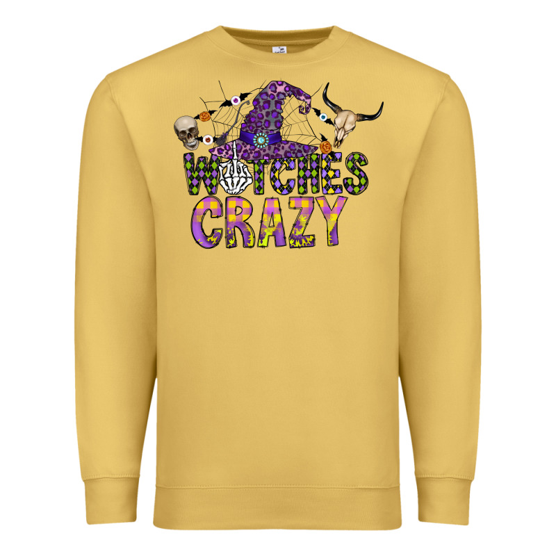 Witches Be Crazy Premium Sweatshirt by CowhideDigitalArt | Teevron