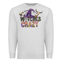 Dove Grey Witches Be Crazy Premium Sweatshirt - CowhideDigitalArt