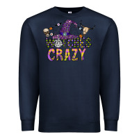 Navy Witches Be Crazy Premium Sweatshirt - CowhideDigitalArt
