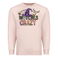Pale Pink Witches Be Crazy Premium Sweatshirt - CowhideDigitalArt
