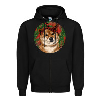 Black Shiba Inu Christmas Zipper Hoodie - RanaPortraitStore