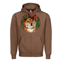 Chestnut Shiba Inu Christmas Zipper Hoodie - RanaPortraitStore