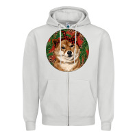 Dove Grey Shiba Inu Christmas Zipper Hoodie - RanaPortraitStore