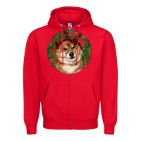 Red Shiba Inu Christmas Zipper Hoodie - RanaPortraitStore