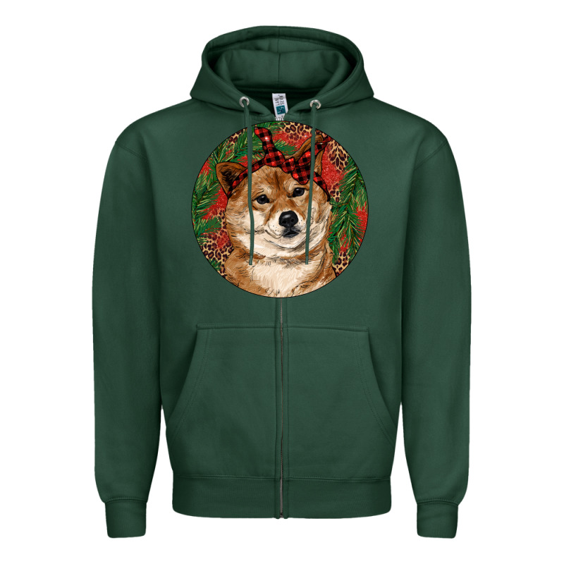Shiba Inu Christmas Zipper Hoodie by RanaPortraitStore | Teevron