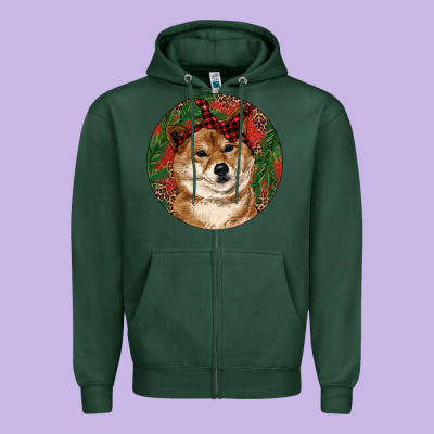 Zipper Hoodie Shiba Inu Christmas