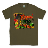Army Green Steppin' into Juneteenth black fashion girl Classic Tee - RanaPortraitStore