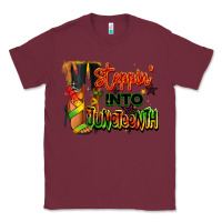 Burgundy Steppin' into Juneteenth black fashion girl Classic Tee - RanaPortraitStore