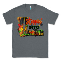 Charcoal Heather Steppin' into Juneteenth black fashion girl Classic Tee - RanaPortraitStore