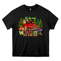 Black it's The Most Wonderful Time of the year Heavy Core Tee - CowhideDigitalArt
