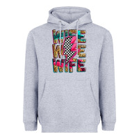 Heather Grey race wife wife wife lightningbolt Heavyweight Hoodie - Zillion Design Studio