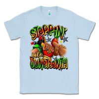 Dusty Blue Steppin' into Juneteenth sneaker and heel afro wom Classic Tee - RanaPortraitStore