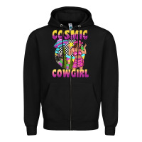 Black cosmic cowgirl Zipper Hoodie - texasbilliewilder
