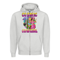 Dove Grey cosmic cowgirl Zipper Hoodie - texasbilliewilder