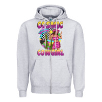 Heather Grey cosmic cowgirl Zipper Hoodie - texasbilliewilder