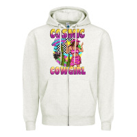 Oatmeal Heather cosmic cowgirl Zipper Hoodie - texasbilliewilder