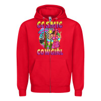 Red cosmic cowgirl Zipper Hoodie - texasbilliewilder