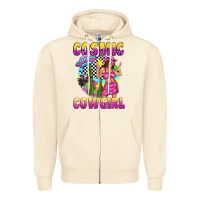 Sandshell cosmic cowgirl Zipper Hoodie - texasbilliewilder