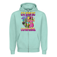 Seafoam cosmic cowgirl Zipper Hoodie - texasbilliewilder