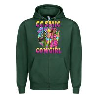 Sports Green cosmic cowgirl Zipper Hoodie - texasbilliewilder