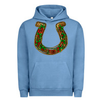 Pigment Pebble Blue Christmas Horseshoe Urban Hoodie - Jasminsmagicworld