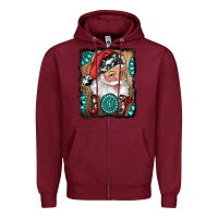 Burgundy Santa Claus Joy Zipper Hoodie - RanaPortraitStore