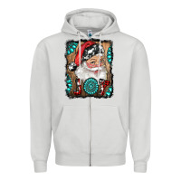 Dove Grey Santa Claus Joy Zipper Hoodie - RanaPortraitStore