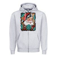 Heather Grey Santa Claus Joy Zipper Hoodie - RanaPortraitStore