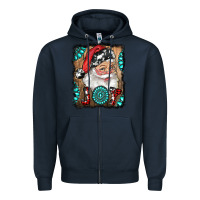 Navy Santa Claus Joy Zipper Hoodie - RanaPortraitStore