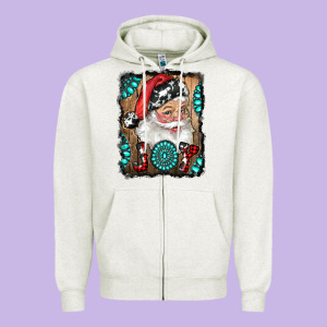 Santa Claus Joy Zipper Hoodie Designed By Ranaportraitstore