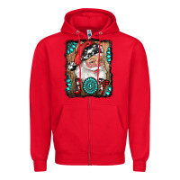 Red Santa Claus Joy Zipper Hoodie - RanaPortraitStore