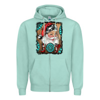 Seafoam Santa Claus Joy Zipper Hoodie - RanaPortraitStore